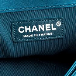 مملوكة مسبقًا Chanel Ocean Blue Leather New Medium Reverso Boy Flap Bag