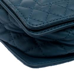 مملوكة مسبقًا Chanel Ocean Blue Leather New Medium Reverso Boy Flap Bag