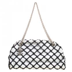 Chanel Calfskin Quilted Small CC Bowling Bag White