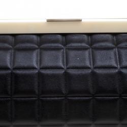 Pre Owned Chanel Black Chocolate Bar Leather Frame Bag