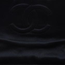 Pre Owned Chanel Black Quilted Satin Mini Classic Single Flap Bag