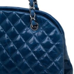 Pre Owned Chanel Turquoise Calfskin Medium Just Mademoiselle Shoulder Bag