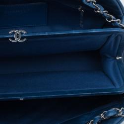 Pre Owned Chanel Turquoise Calfskin Medium Just Mademoiselle Shoulder Bag