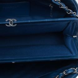 Pre Owned Chanel Turquoise Calfskin Medium Just Mademoiselle Shoulder Bag