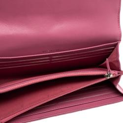 Chanel Pink Quilted Leather CC Continental Wallet