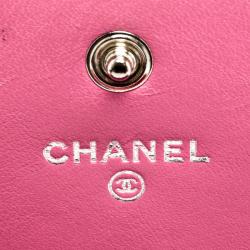 Chanel Pink Quilted Leather CC Continental Wallet