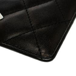 مملوكة مسبقًا حافظة بطاقات شانيل جلد ليغني كيمبون مبطنة سوداء