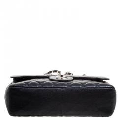 Pre Owned حقيبة شانيل قلاب كلاسيك جامبو جلد كافيار مبطنة سوداء