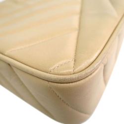 مملوكة مسبقًا Chanel Beige Lambskin Fringe Small Shoulder Bag