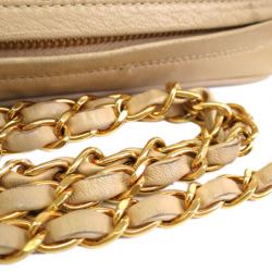 مملوكة مسبقًا Chanel Beige Lambskin Fringe Small Shoulder Bag