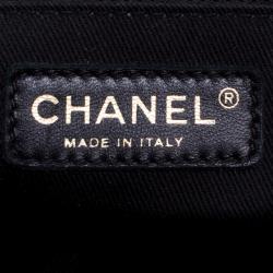 Pre Owned Chanel Beige Quilted Glazed Leather Medium Castle Rock Top Handle Bag