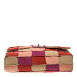 Pre Owned Chanel Multicolor Patchwork Suede Small Reissue Flap Shoulder Bag