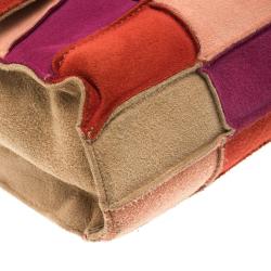 Pre Owned Chanel Multicolor Patchwork Suede Small Reissue Flap Shoulder Bag