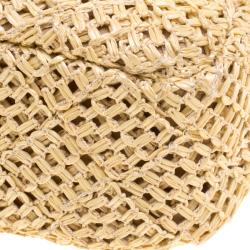 مملوكة مسبقًا Chanel Beige Crochet Raffia Medium Classic Single Flap Bag