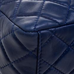 Pre Owned حقيبة شانيل قلاب كلاسيك XL جامبو ماكسي جلد زرقاء