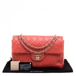 Pre Owned Chanel Red Quilted Leather Maxi Jumbo XL Classic Flap Bag