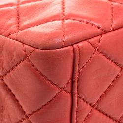 Pre Owned Chanel Red Quilted Leather Maxi Jumbo XL Classic Flap Bag