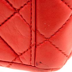 Pre Owned Chanel Red Quilted Leather Maxi Jumbo XL Classic Flap Bag