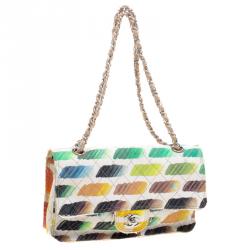 Pre Owned Chanel Multicolor Watercolor Colorama Canvas Medium Classic Flap Bag