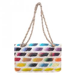 Pre Owned Chanel Multicolor Watercolor Colorama Canvas Medium Classic Flap Bag
