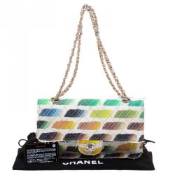 Pre Owned Chanel Multicolor Watercolor Colorama Canvas Medium Classic Flap Bag