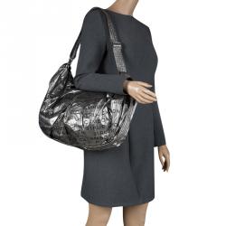 Pre Owned Chanel Grey Coated Canvas Unlimited Ligne Hobo