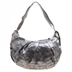 Pre Owned Chanel Grey Coated Canvas Unlimited Ligne Hobo