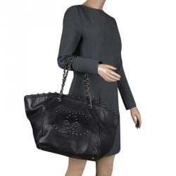 Pre Owned حقيبة شانيل مودرن جلد أسود صغيرة