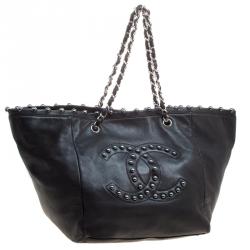 Pre Owned حقيبة شانيل مودرن جلد أسود صغيرة