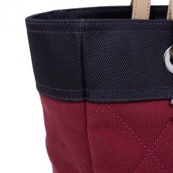 Pre Owned Chanel Red and Purple Canvas Quilted Biarritz Tote