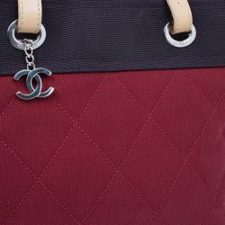 Pre Owned Chanel Red and Purple Canvas Quilted Biarritz Tote