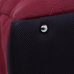 Pre Owned Chanel Red and Purple Canvas Quilted Biarritz Tote