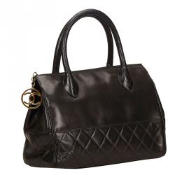 Pre Owned حقيبة شانيل بولر فينتدج مبطنة سوداء