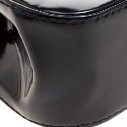 مملوكة مسبقًا Chanel Black Patent Leather Push Lock Accordion Flap Bag