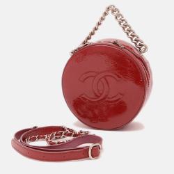 Chanel Round As Earth 2Way Bag Shoulder Patent Leather Red