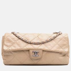 Chanel Beige Quilted Lambskin Ultimate Stitch Flap