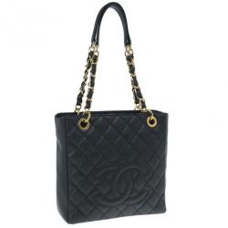 مملوكة مسبقًا Chanel Black Caviar Petite Shopping Tote