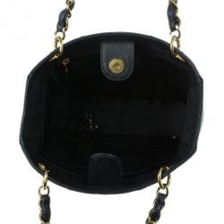 مملوكة مسبقًا Chanel Black Caviar Petite Shopping Tote
