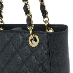 مملوكة مسبقًا Chanel Black Caviar Petite Shopping Tote