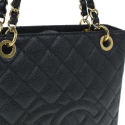 مملوكة مسبقًا Chanel Black Caviar Petite Shopping Tote