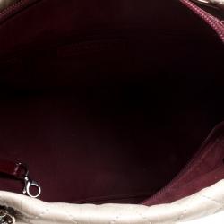 Pre Owned Chanel Grey Quilted Leather CC Bucket Bag
