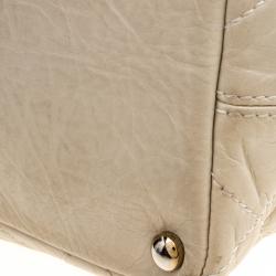 Pre Owned Chanel Grey Quilted Leather CC Bucket Bag