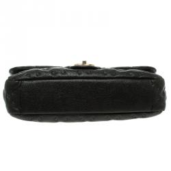 Pre Owned حقيبة كتف شانيل كلاسيك جلد كافيار أسود مبطن بحياكة عريضة بقلاب