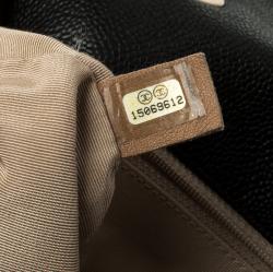 Pre Owned حقيبة كتف شانيل كلاسيك جلد كافيار أسود مبطن بحياكة عريضة بقلاب