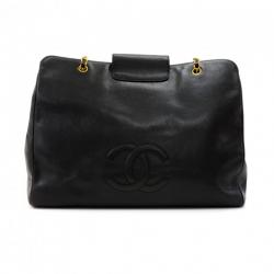 مملوكة مسبقًا Chanel Black Leather XL Supermodel Tote