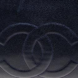 Chanel Navy Blue Caviar Leather CC Tote