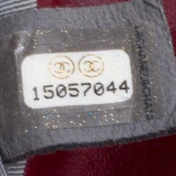 Pre Owned Chanel Burgundy Crinkled Leather Ultra Stitch Classic Flap Bag