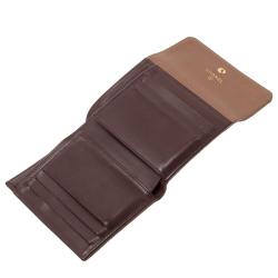 Pre Owned Chanel Bronze Quilted Leather Compact Wallet