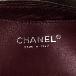 Pre Owned Chanel Dark Beige Quilted Caviar Leather Large Just Mademoiselle Bowling Bag