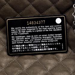 Pre Owned Chanel Dark Beige Quilted Caviar Leather Large Just Mademoiselle Bowling Bag